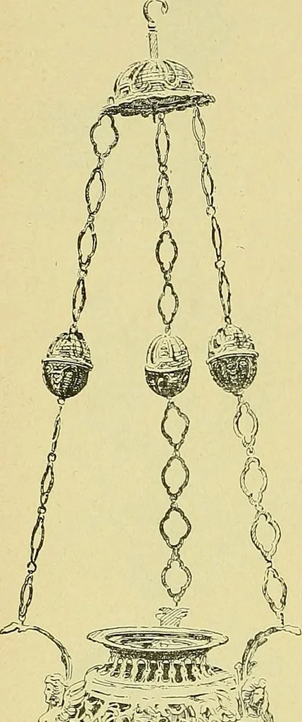 An illustration from L'arte nell'industria : lavori di legno e pastiglia, lavori di metallo, lavori di pietra, marmo, alabastro, ceramica, musaico, vetro, lavori di osso e avorio, lavori tessili, carte da parati e cuoi decorati, ricami, pizzi, cartelloni, stampe, ecc., 1907, leaf 359