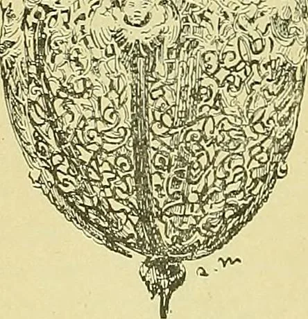 An illustration from L'arte nell'industria : lavori di legno e pastiglia, lavori di metallo, lavori di pietra, marmo, alabastro, ceramica, musaico, vetro, lavori di osso e avorio, lavori tessili, carte da parati e cuoi decorati, ricami, pizzi, cartelloni, stampe, ecc., 1907, leaf 359
