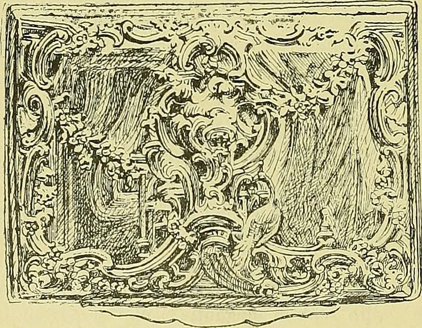 An illustration from L'arte nell'industria : lavori di legno e pastiglia, lavori di metallo, lavori di pietra, marmo, alabastro, ceramica, musaico, vetro, lavori di osso e avorio, lavori tessili, carte da parati e cuoi decorati, ricami, pizzi, cartelloni, stampe, ecc., 1907, leaf 367