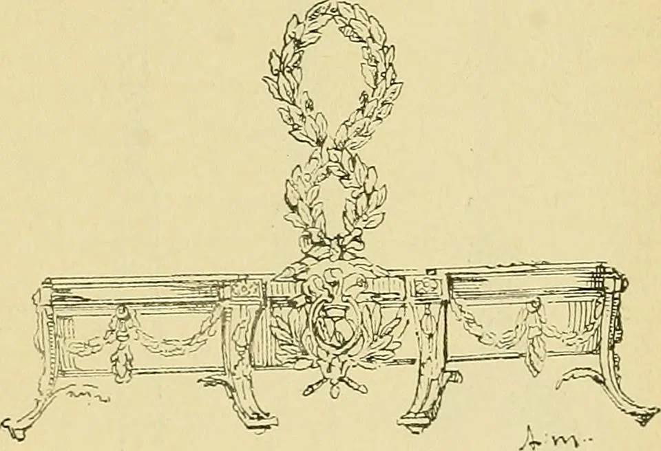 An illustration from L'arte nell'industria : lavori di legno e pastiglia, lavori di metallo, lavori di pietra, marmo, alabastro, ceramica, musaico, vetro, lavori di osso e avorio, lavori tessili, carte da parati e cuoi decorati, ricami, pizzi, cartelloni, stampe, ecc., 1907, leaf 370