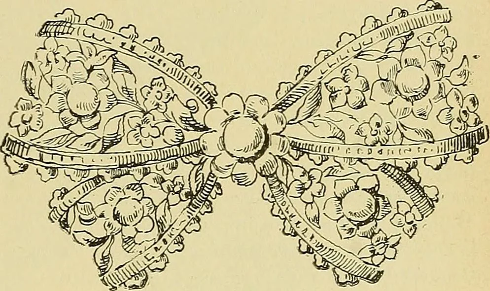 An illustration from L'arte nell'industria : lavori di legno e pastiglia, lavori di metallo, lavori di pietra, marmo, alabastro, ceramica, musaico, vetro, lavori di osso e avorio, lavori tessili, carte da parati e cuoi decorati, ricami, pizzi, cartelloni, stampe, ecc., 1907, leaf 378