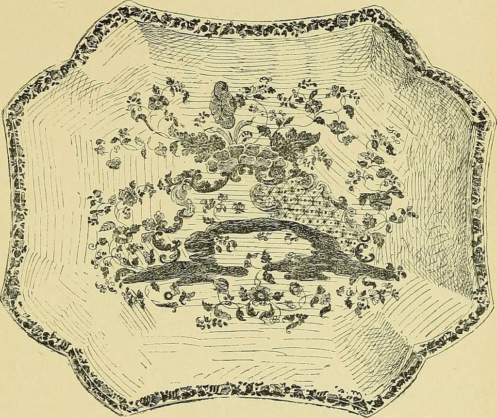 An illustration from L'arte nell'industria : lavori di legno e pastiglia, lavori di metallo, lavori di pietra, marmo, alabastro, ceramica, musaico, vetro, lavori di osso e avorio, lavori tessili, carte da parati e cuoi decorati, ricami, pizzi, cartelloni, stampe, ecc., 1907, leaf 388