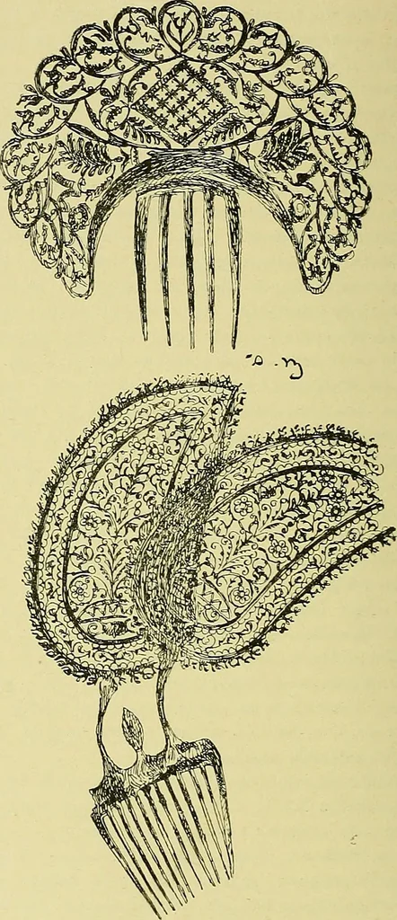 An illustration from L'arte nell'industria : lavori di legno e pastiglia, lavori di metallo, lavori di pietra, marmo, alabastro, ceramica, musaico, vetro, lavori di osso e avorio, lavori tessili, carte da parati e cuoi decorati, ricami, pizzi, cartelloni, stampe, ecc., 1907, leaf 413