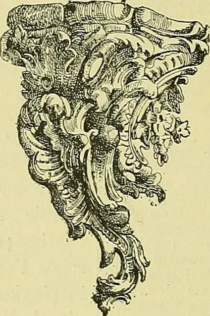 An illustration from L'arte nell'industria : lavori di legno e pastiglia, lavori di metallo, lavori di pietra, marmo, alabastro, ceramica, musaico, vetro, lavori di osso e avorio, lavori tessili, carte da parati e cuoi decorati, ricami, pizzi, cartelloni, stampe, ecc., 1907, leaf 441