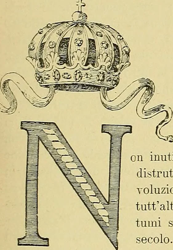 An illustration from L'arte nell'industria : lavori di legno e pastiglia, lavori di metallo, lavori di pietra, marmo, alabastro, ceramica, musaico, vetro, lavori di osso e avorio, lavori tessili, carte da parati e cuoi decorati, ricami, pizzi, cartelloni, stampe, ecc., 1907, leaf 442