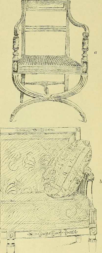 An illustration from L'arte nell'industria : lavori di legno e pastiglia, lavori di metallo, lavori di pietra, marmo, alabastro, ceramica, musaico, vetro, lavori di osso e avorio, lavori tessili, carte da parati e cuoi decorati, ricami, pizzi, cartelloni, stampe, ecc., 1907, leaf 453