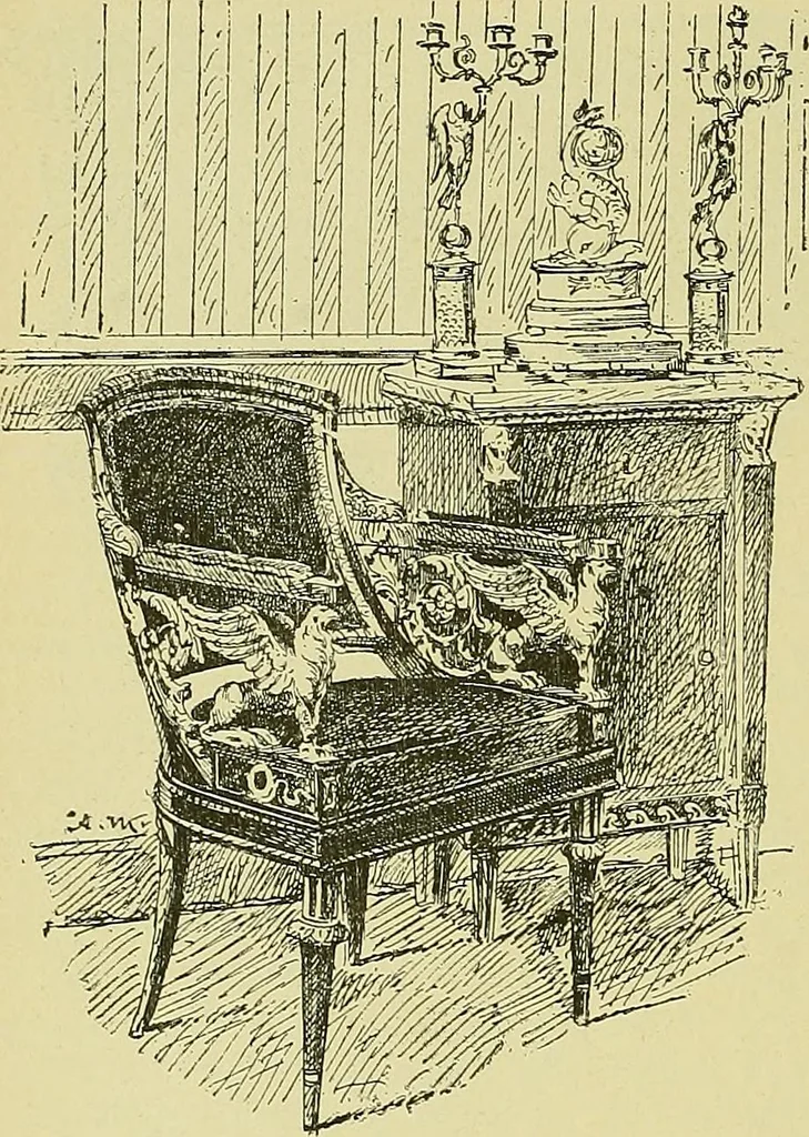 An illustration from L'arte nell'industria : lavori di legno e pastiglia, lavori di metallo, lavori di pietra, marmo, alabastro, ceramica, musaico, vetro, lavori di osso e avorio, lavori tessili, carte da parati e cuoi decorati, ricami, pizzi, cartelloni, stampe, ecc., 1907, leaf 459