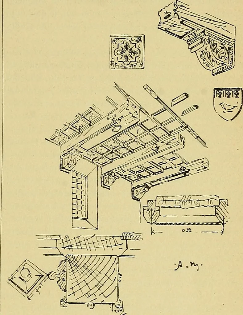 An illustration from L'arte nell'industria : lavori di legno e pastiglia, lavori di metallo, lavori di pietra, marmo, alabastro, ceramica, musaico, vetro, lavori di osso e avorio, lavori tessili, carte da parati e cuoi decorati, ricami, pizzi, cartelloni, stampe, ecc., 1907, leaf 46
