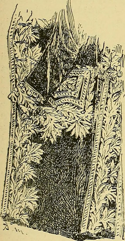 An illustration from L'arte nell'industria : lavori di legno e pastiglia, lavori di metallo, lavori di pietra, marmo, alabastro, ceramica, musaico, vetro, lavori di osso e avorio, lavori tessili, carte da parati e cuoi decorati, ricami, pizzi, cartelloni, stampe, ecc., 1907, leaf 498