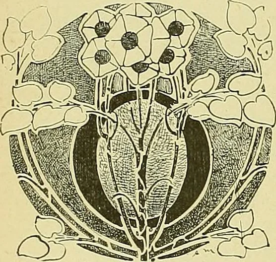 An illustration from L'arte nell'industria : lavori di legno e pastiglia, lavori di metallo, lavori di pietra, marmo, alabastro, ceramica, musaico, vetro, lavori di osso e avorio, lavori tessili, carte da parati e cuoi decorati, ricami, pizzi, cartelloni, stampe, ecc., 1907, leaf 503