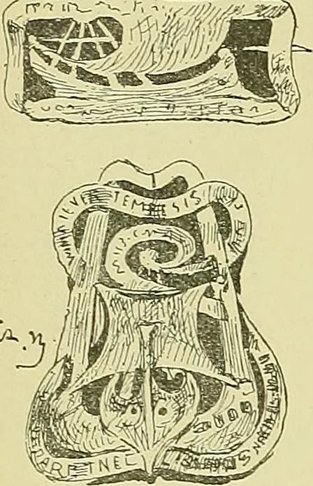 An illustration from L'arte nell'industria : lavori di legno e pastiglia, lavori di metallo, lavori di pietra, marmo, alabastro, ceramica, musaico, vetro, lavori di osso e avorio, lavori tessili, carte da parati e cuoi decorati, ricami, pizzi, cartelloni, stampe, ecc., 1907, leaf 531