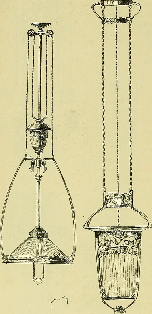 An illustration from L'arte nell'industria : lavori di legno e pastiglia, lavori di metallo, lavori di pietra, marmo, alabastro, ceramica, musaico, vetro, lavori di osso e avorio, lavori tessili, carte da parati e cuoi decorati, ricami, pizzi, cartelloni, stampe, ecc., 1907, leaf 543