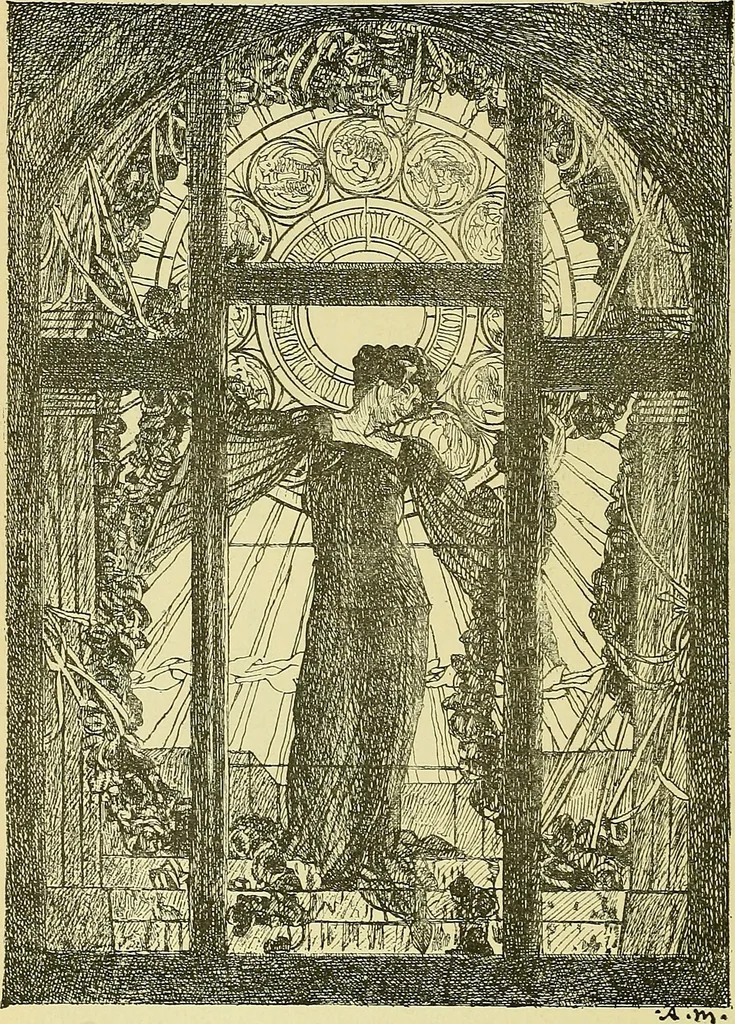 An illustration from L'arte nell'industria : lavori di legno e pastiglia, lavori di metallo, lavori di pietra, marmo, alabastro, ceramica, musaico, vetro, lavori di osso e avorio, lavori tessili, carte da parati e cuoi decorati, ricami, pizzi, cartelloni, stampe, ecc., 1907, leaf 545