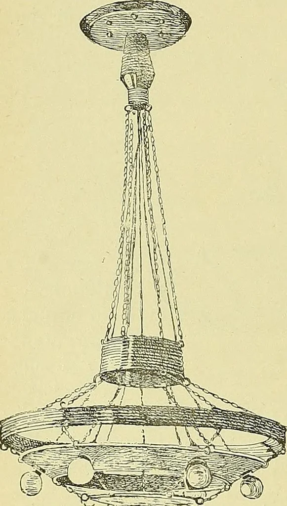 An illustration from L'arte nell'industria : lavori di legno e pastiglia, lavori di metallo, lavori di pietra, marmo, alabastro, ceramica, musaico, vetro, lavori di osso e avorio, lavori tessili, carte da parati e cuoi decorati, ricami, pizzi, cartelloni, stampe, ecc., 1907, leaf 553