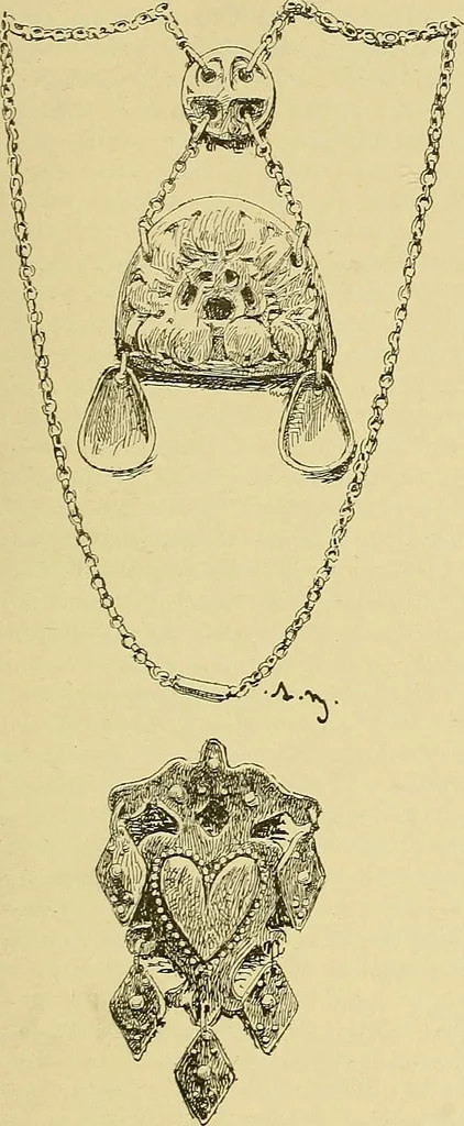An illustration from L'arte nell'industria : lavori di legno e pastiglia, lavori di metallo, lavori di pietra, marmo, alabastro, ceramica, musaico, vetro, lavori di osso e avorio, lavori tessili, carte da parati e cuoi decorati, ricami, pizzi, cartelloni, stampe, ecc., 1907, leaf 562
