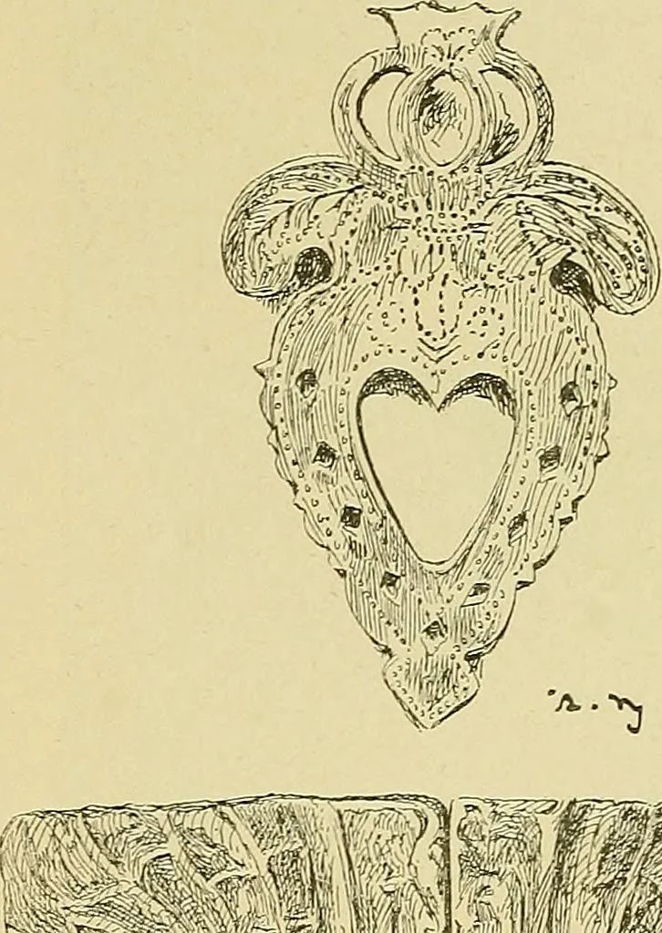An illustration from L'arte nell'industria : lavori di legno e pastiglia, lavori di metallo, lavori di pietra, marmo, alabastro, ceramica, musaico, vetro, lavori di osso e avorio, lavori tessili, carte da parati e cuoi decorati, ricami, pizzi, cartelloni, stampe, ecc., 1907, leaf 562