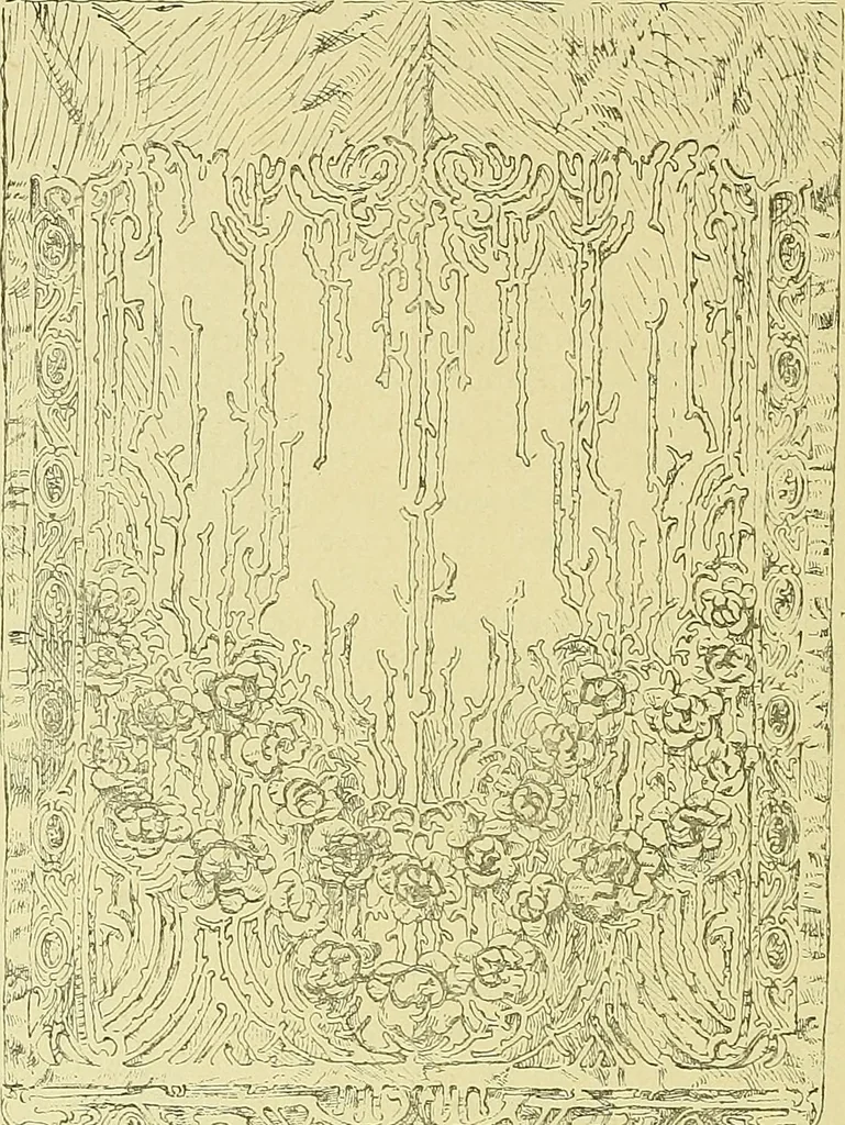 An illustration from L'arte nell'industria : lavori di legno e pastiglia, lavori di metallo, lavori di pietra, marmo, alabastro, ceramica, musaico, vetro, lavori di osso e avorio, lavori tessili, carte da parati e cuoi decorati, ricami, pizzi, cartelloni, stampe, ecc., 1907, leaf 577