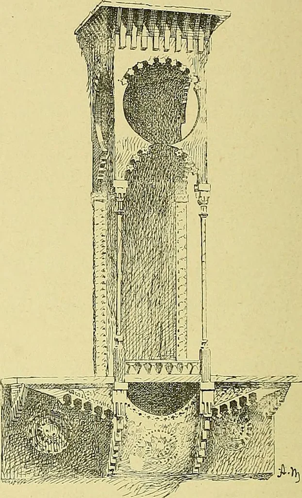 An illustration from L'arte nell'industria : lavori di legno e pastiglia, lavori di metallo, lavori di pietra, marmo, alabastro, ceramica, musaico, vetro, lavori di osso e avorio, lavori tessili, carte da parati e cuoi decorati, ricami, pizzi, cartelloni, stampe, ecc., 1907, leaf 593