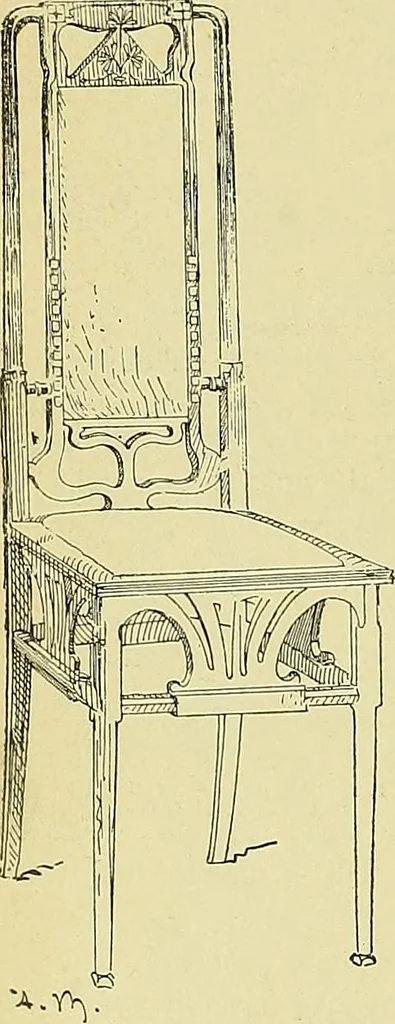 An illustration from L'arte nell'industria : lavori di legno e pastiglia, lavori di metallo, lavori di pietra, marmo, alabastro, ceramica, musaico, vetro, lavori di osso e avorio, lavori tessili, carte da parati e cuoi decorati, ricami, pizzi, cartelloni, stampe, ecc., 1907, leaf 595