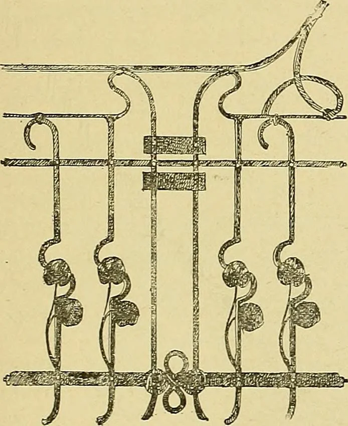 An illustration from L'arte nell'industria : lavori di legno e pastiglia, lavori di metallo, lavori di pietra, marmo, alabastro, ceramica, musaico, vetro, lavori di osso e avorio, lavori tessili, carte da parati e cuoi decorati, ricami, pizzi, cartelloni, stampe, ecc., 1907, leaf 604