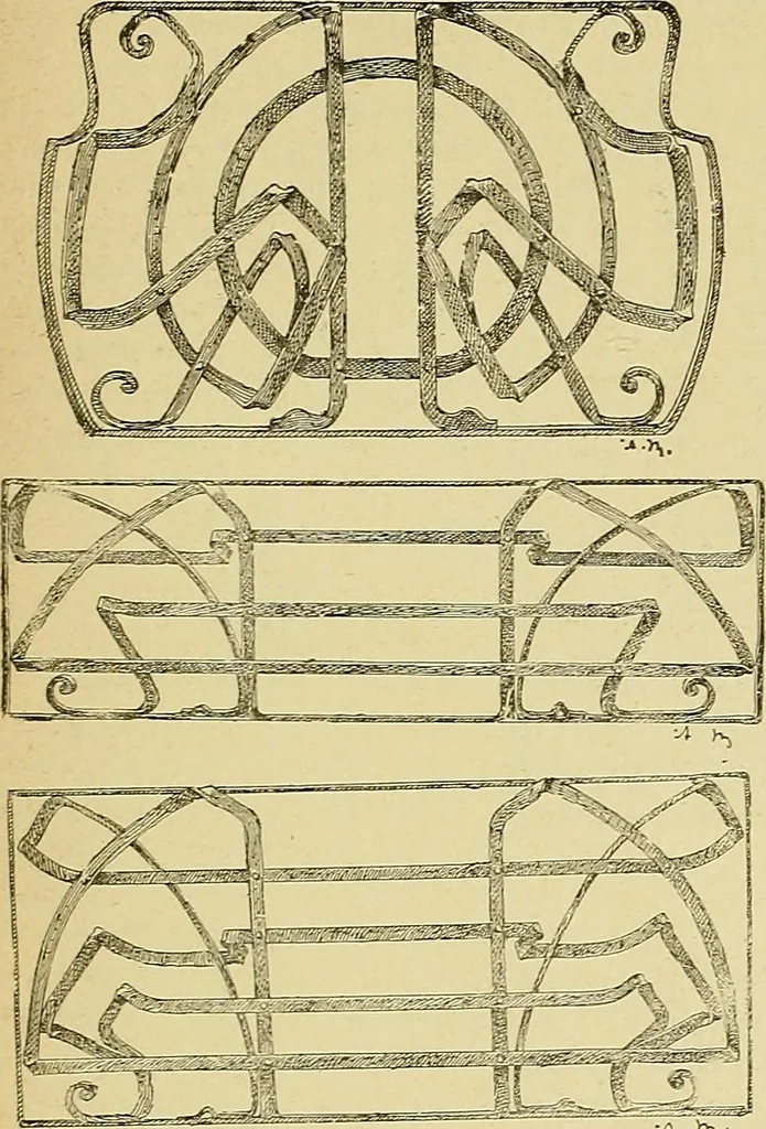 An illustration from L'arte nell'industria : lavori di legno e pastiglia, lavori di metallo, lavori di pietra, marmo, alabastro, ceramica, musaico, vetro, lavori di osso e avorio, lavori tessili, carte da parati e cuoi decorati, ricami, pizzi, cartelloni, stampe, ecc., 1907, leaf 606