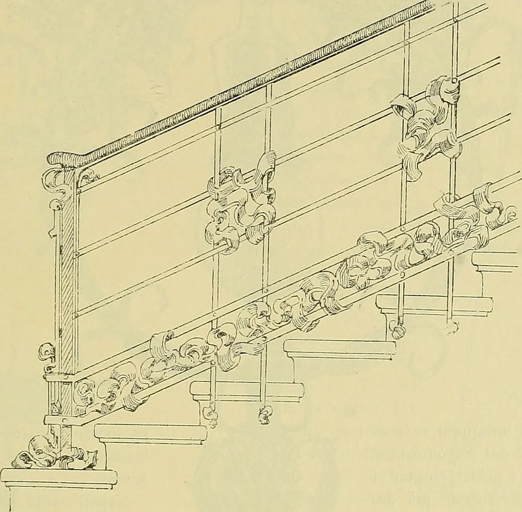 An illustration from L'arte nell'industria : lavori di legno e pastiglia, lavori di metallo, lavori di pietra, marmo, alabastro, ceramica, musaico, vetro, lavori di osso e avorio, lavori tessili, carte da parati e cuoi decorati, ricami, pizzi, cartelloni, stampe, ecc., 1907, leaf 610