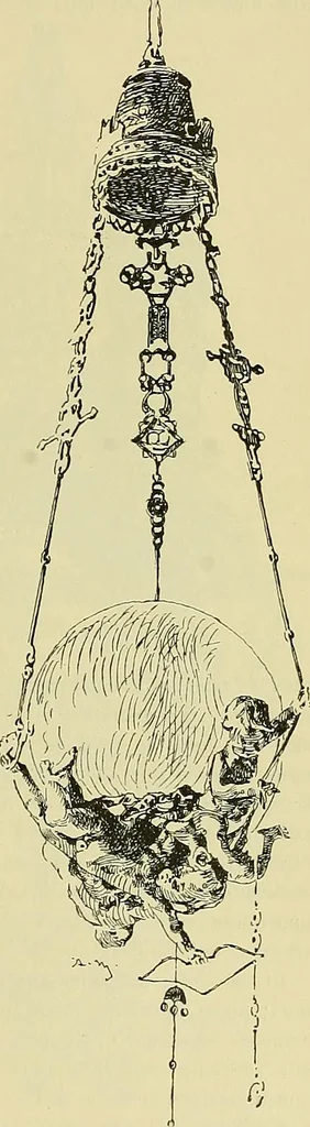 An illustration from L'arte nell'industria : lavori di legno e pastiglia, lavori di metallo, lavori di pietra, marmo, alabastro, ceramica, musaico, vetro, lavori di osso e avorio, lavori tessili, carte da parati e cuoi decorati, ricami, pizzi, cartelloni, stampe, ecc., 1907, leaf 612