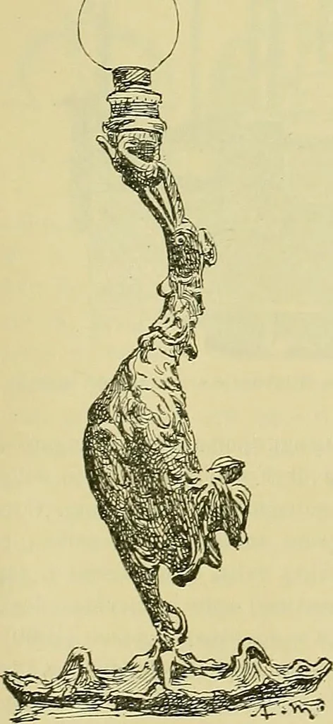 An illustration from L'arte nell'industria : lavori di legno e pastiglia, lavori di metallo, lavori di pietra, marmo, alabastro, ceramica, musaico, vetro, lavori di osso e avorio, lavori tessili, carte da parati e cuoi decorati, ricami, pizzi, cartelloni, stampe, ecc., 1907, leaf 614