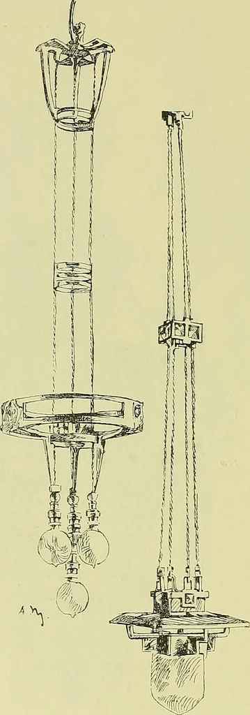 An illustration from L'arte nell'industria : lavori di legno e pastiglia, lavori di metallo, lavori di pietra, marmo, alabastro, ceramica, musaico, vetro, lavori di osso e avorio, lavori tessili, carte da parati e cuoi decorati, ricami, pizzi, cartelloni, stampe, ecc., 1907, leaf 615