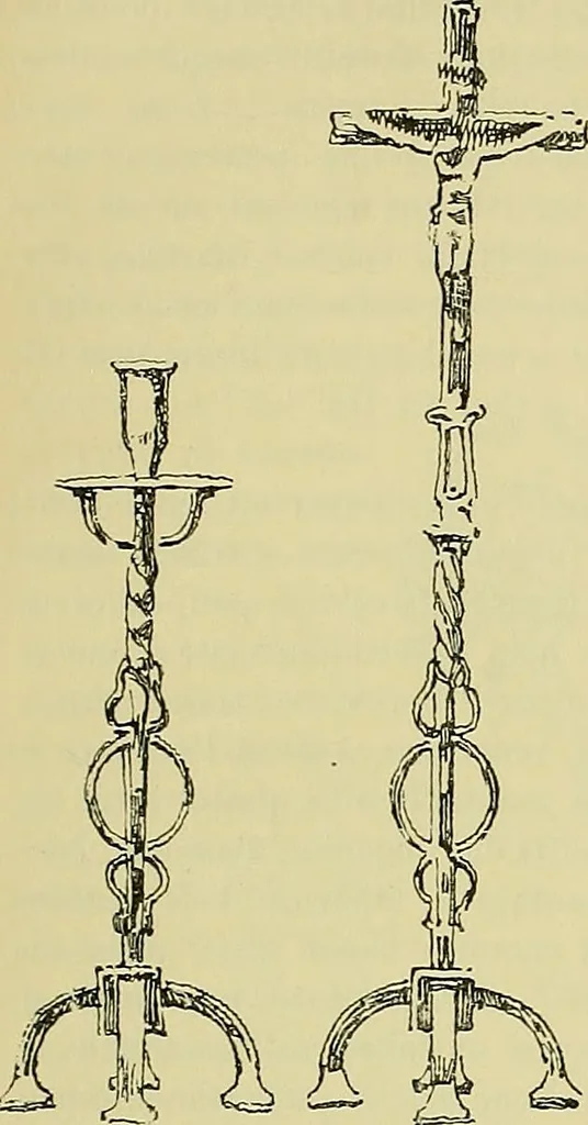 An illustration from L'arte nell'industria : lavori di legno e pastiglia, lavori di metallo, lavori di pietra, marmo, alabastro, ceramica, musaico, vetro, lavori di osso e avorio, lavori tessili, carte da parati e cuoi decorati, ricami, pizzi, cartelloni, stampe, ecc., 1907, leaf 616