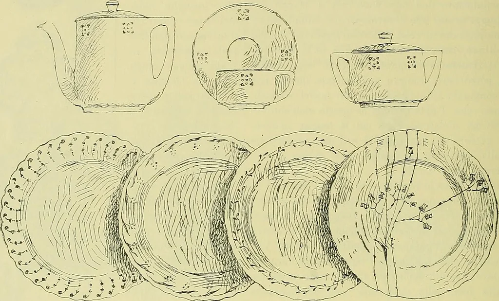 An illustration from L'arte nell'industria : lavori di legno e pastiglia, lavori di metallo, lavori di pietra, marmo, alabastro, ceramica, musaico, vetro, lavori di osso e avorio, lavori tessili, carte da parati e cuoi decorati, ricami, pizzi, cartelloni, stampe, ecc., 1907, leaf 621