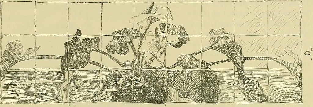 An illustration from L'arte nell'industria : lavori di legno e pastiglia, lavori di metallo, lavori di pietra, marmo, alabastro, ceramica, musaico, vetro, lavori di osso e avorio, lavori tessili, carte da parati e cuoi decorati, ricami, pizzi, cartelloni, stampe, ecc., 1907, leaf 622
