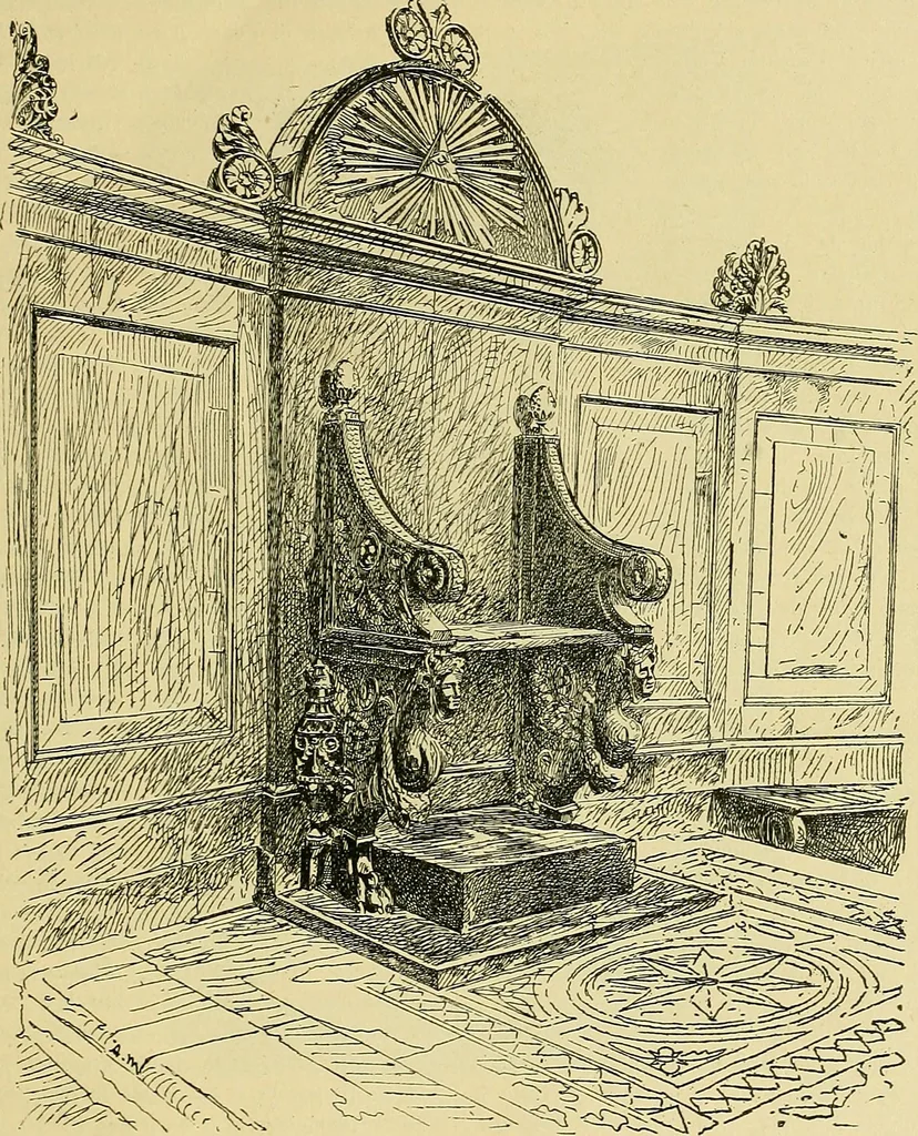 An illustration from L'arte nell'industria : lavori di legno e pastiglia, lavori di metallo, lavori di pietra, marmo, alabastro, ceramica, musaico, vetro, lavori di osso e avorio, lavori tessili, carte da parati e cuoi decorati, ricami, pizzi, cartelloni, stampe, ecc., 1907, leaf 64
