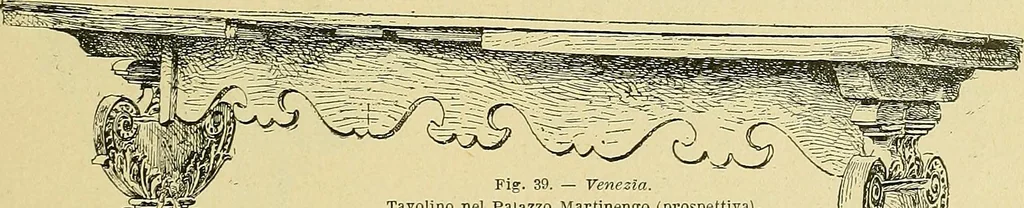 An illustration from L'arte nell'industria : lavori di legno e pastiglia, lavori di metallo, lavori di pietra, marmo, alabastro, ceramica, musaico, vetro, lavori di osso e avorio, lavori tessili, carte da parati e cuoi decorati, ricami, pizzi, cartelloni, stampe, ecc., 1907, leaf 84