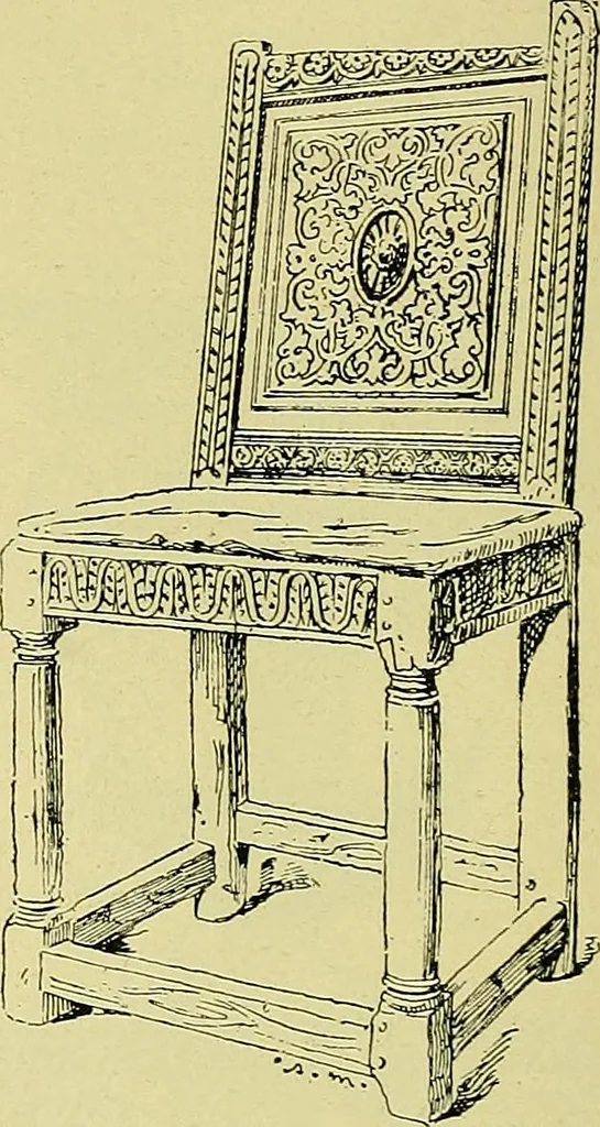 An illustration from L'arte nell'industria : lavori di legno e pastiglia, lavori di metallo, lavori di pietra, marmo, alabastro, ceramica, musaico, vetro, lavori di osso e avorio, lavori tessili, carte da parati e cuoi decorati, ricami, pizzi, cartelloni, stampe, ecc., 1907, leaf 87