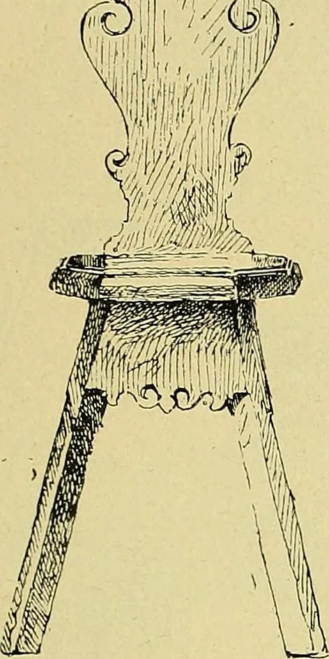An illustration from L'arte nell'industria : lavori di legno e pastiglia, lavori di metallo, lavori di pietra, marmo, alabastro, ceramica, musaico, vetro, lavori di osso e avorio, lavori tessili, carte da parati e cuoi decorati, ricami, pizzi, cartelloni, stampe, ecc., 1907, leaf 88