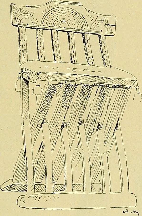 An illustration from L'arte nell'industria : lavori di legno e pastiglia, lavori di metallo, lavori di pietra, marmo, alabastro, ceramica, musaico, vetro, lavori di osso e avorio, lavori tessili, carte da parati e cuoi decorati, ricami, pizzi, cartelloni, stampe, ecc., 1907, leaf 88