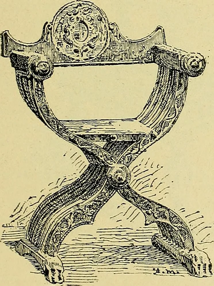 An illustration from L'arte nell'industria : lavori di legno e pastiglia, lavori di metallo, lavori di pietra, marmo, alabastro, ceramica, musaico, vetro, lavori di osso e avorio, lavori tessili, carte da parati e cuoi decorati, ricami, pizzi, cartelloni, stampe, ecc., 1907, leaf 90