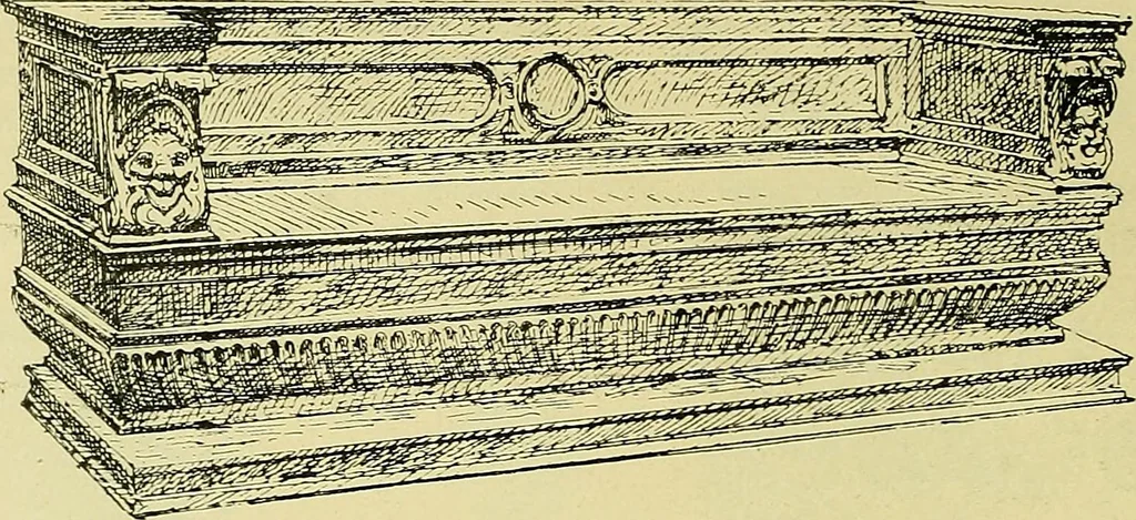 An illustration from L'arte nell'industria : lavori di legno e pastiglia, lavori di metallo, lavori di pietra, marmo, alabastro, ceramica, musaico, vetro, lavori di osso e avorio, lavori tessili, carte da parati e cuoi decorati, ricami, pizzi, cartelloni, stampe, ecc., 1907, leaf 91
