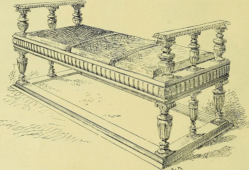 An illustration from L'arte nell'industria : lavori di legno e pastiglia, lavori di metallo, lavori di pietra, marmo, alabastro, ceramica, musaico, vetro, lavori di osso e avorio, lavori tessili, carte da parati e cuoi decorati, ricami, pizzi, cartelloni, stampe, ecc., 1907, leaf 91