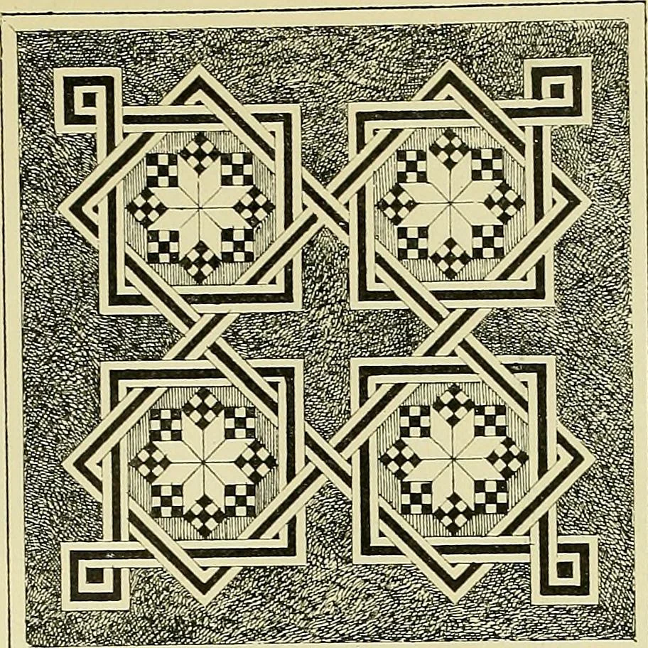 An illustration from L'arte nell'industria : lavori di legno e pastiglia, lavori di metallo, lavori di pietra, marmo, alabastro, ceramica, musaico, vetro, lavori di osso e avorio, lavori tessili, carte da parati e cuoi decorati, ricami, pizzi, cartelloni, stampe, ecc., 1907, leaf 10