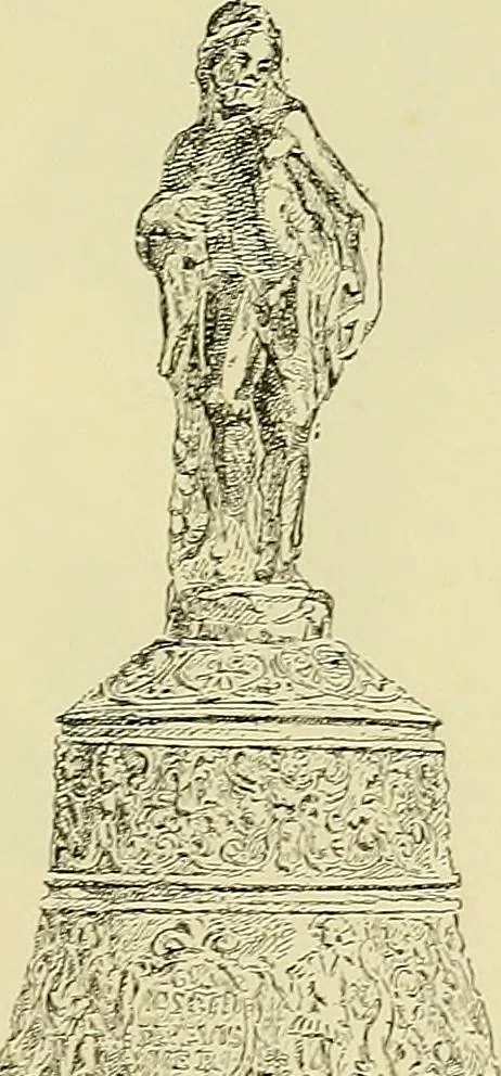 An illustration from L'arte nell'industria : lavori di legno e pastiglia, lavori di metallo, lavori di pietra, marmo, alabastro, ceramica, musaico, vetro, lavori di osso e avorio, lavori tessili, carte da parati e cuoi decorati, ricami, pizzi, cartelloni, stampe, ecc., 1907, leaf 108