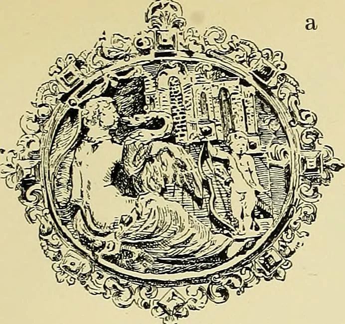 An illustration from L'arte nell'industria : lavori di legno e pastiglia, lavori di metallo, lavori di pietra, marmo, alabastro, ceramica, musaico, vetro, lavori di osso e avorio, lavori tessili, carte da parati e cuoi decorati, ricami, pizzi, cartelloni, stampe, ecc., 1907, leaf 132