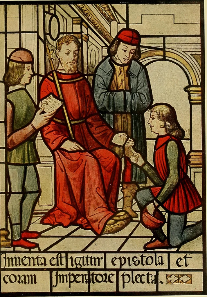 An illustration from L'arte nell'industria : lavori di legno e pastiglia, lavori di metallo, lavori di pietra, marmo, alabastro, ceramica, musaico, vetro, lavori di osso e avorio, lavori tessili, carte da parati e cuoi decorati, ricami, pizzi, cartelloni, stampe, ecc., 1907, leaf 154