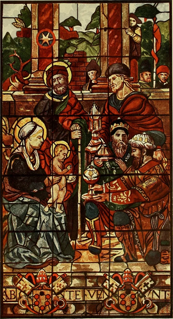 An illustration from L'arte nell'industria : lavori di legno e pastiglia, lavori di metallo, lavori di pietra, marmo, alabastro, ceramica, musaico, vetro, lavori di osso e avorio, lavori tessili, carte da parati e cuoi decorati, ricami, pizzi, cartelloni, stampe, ecc., 1907, leaf 158