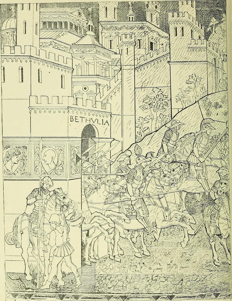 An illustration from L'arte nell'industria : lavori di legno e pastiglia, lavori di metallo, lavori di pietra, marmo, alabastro, ceramica, musaico, vetro, lavori di osso e avorio, lavori tessili, carte da parati e cuoi decorati, ricami, pizzi, cartelloni, stampe, ecc., 1907, leaf 167