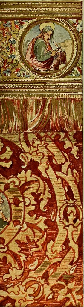An illustration from L'arte nell'industria : lavori di legno e pastiglia, lavori di metallo, lavori di pietra, marmo, alabastro, ceramica, musaico, vetro, lavori di osso e avorio, lavori tessili, carte da parati e cuoi decorati, ricami, pizzi, cartelloni, stampe, ecc., 1907, leaf 180
