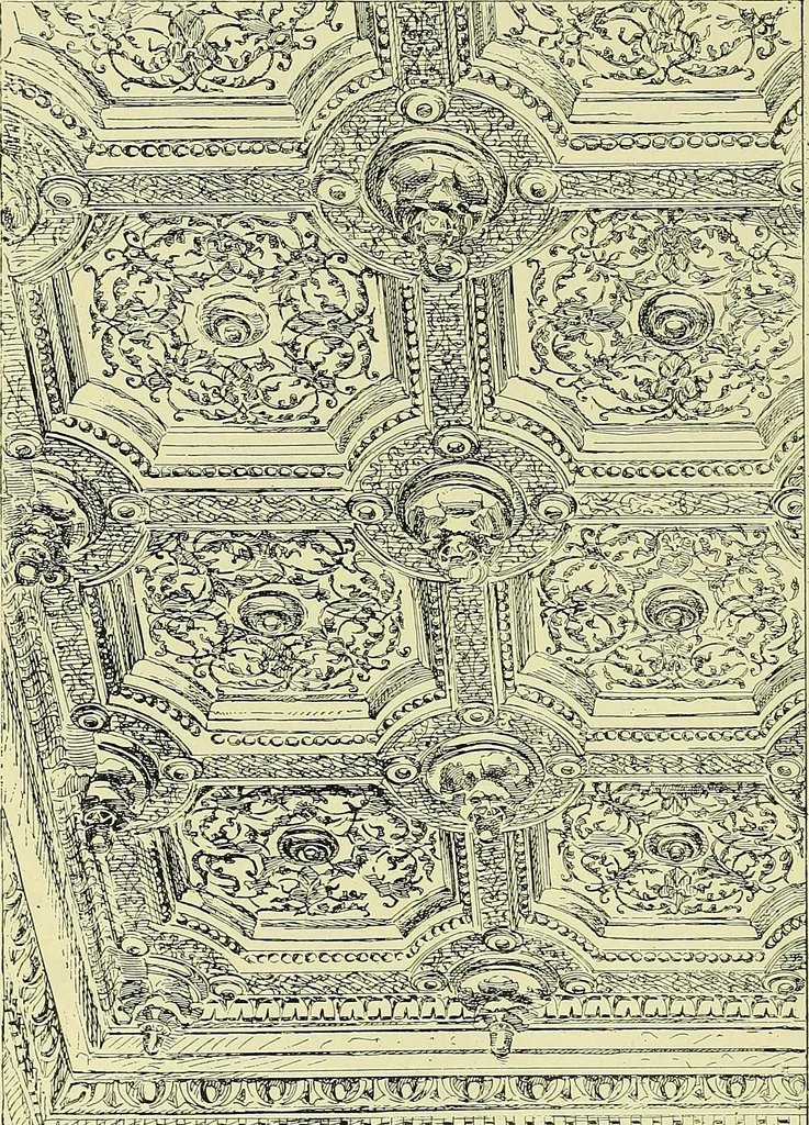 An illustration from L'arte nell'industria : lavori di legno e pastiglia, lavori di metallo, lavori di pietra, marmo, alabastro, ceramica, musaico, vetro, lavori di osso e avorio, lavori tessili, carte da parati e cuoi decorati, ricami, pizzi, cartelloni, stampe, ecc., 1907, leaf 19