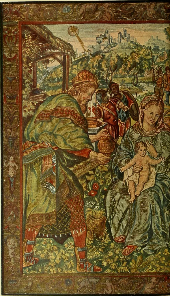 An illustration from L'arte nell'industria : lavori di legno e pastiglia, lavori di metallo, lavori di pietra, marmo, alabastro, ceramica, musaico, vetro, lavori di osso e avorio, lavori tessili, carte da parati e cuoi decorati, ricami, pizzi, cartelloni, stampe, ecc., 1907, leaf 193