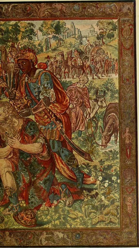 An illustration from L'arte nell'industria : lavori di legno e pastiglia, lavori di metallo, lavori di pietra, marmo, alabastro, ceramica, musaico, vetro, lavori di osso e avorio, lavori tessili, carte da parati e cuoi decorati, ricami, pizzi, cartelloni, stampe, ecc., 1907, leaf 194